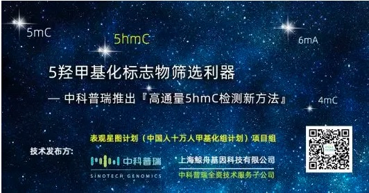 2019年8月28日：中科普瑞发布高通量5HMC甲基化标志物筛选新技术
